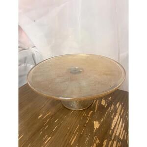 Vintage Jeanette Glass Harp Pedestal Cake Stand